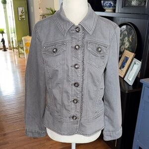Christopher & Banks Charcoal Jean Jacket